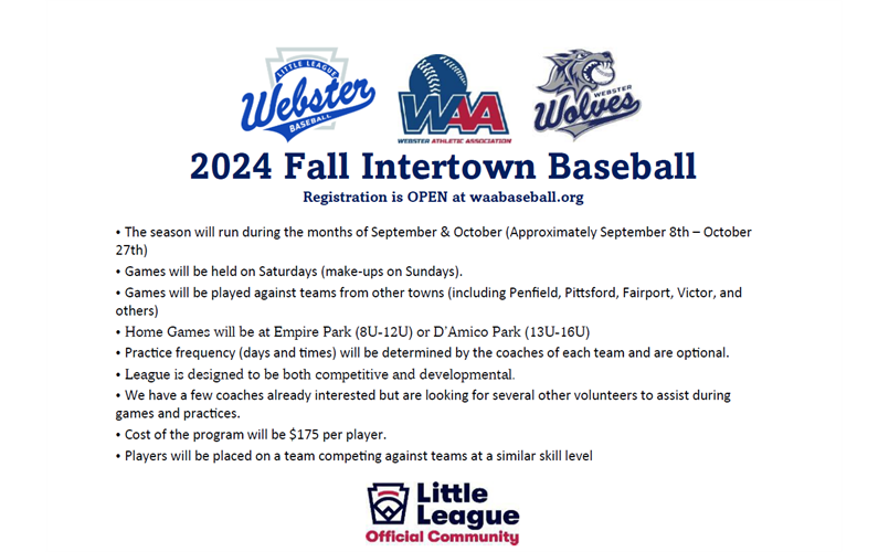 Fall Intertown Baseball